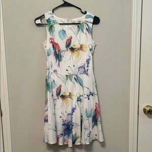 Colorful Parrot Print Sleeveless Dress